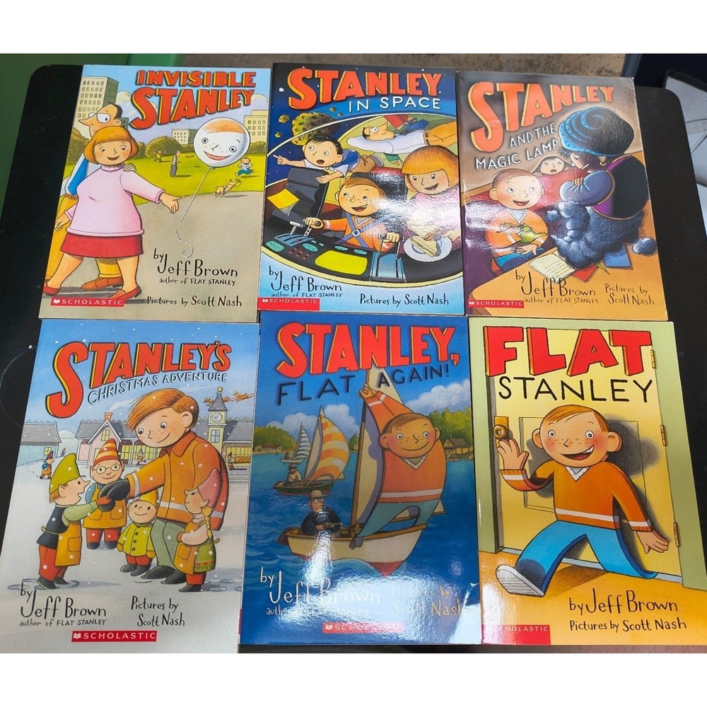 Lot Of 6 Scholastic Flat Stanley Books By Jeff Brown
